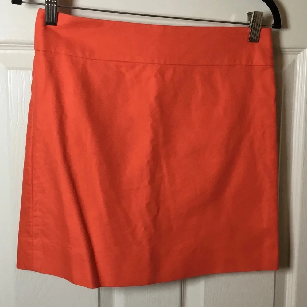 J. Crew Orange Women's Cotton A-line Mini Skirt - 2